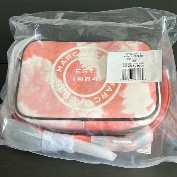 Marc Jacobs H124L01PF22-855 Tie Dye Signet Flash Camera Crossbody color: MELON - Picture 7 of 14